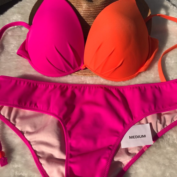SOLD on posh USA xxx PINK VS bikini tangerine orange and pink - Picture 2 of 9
